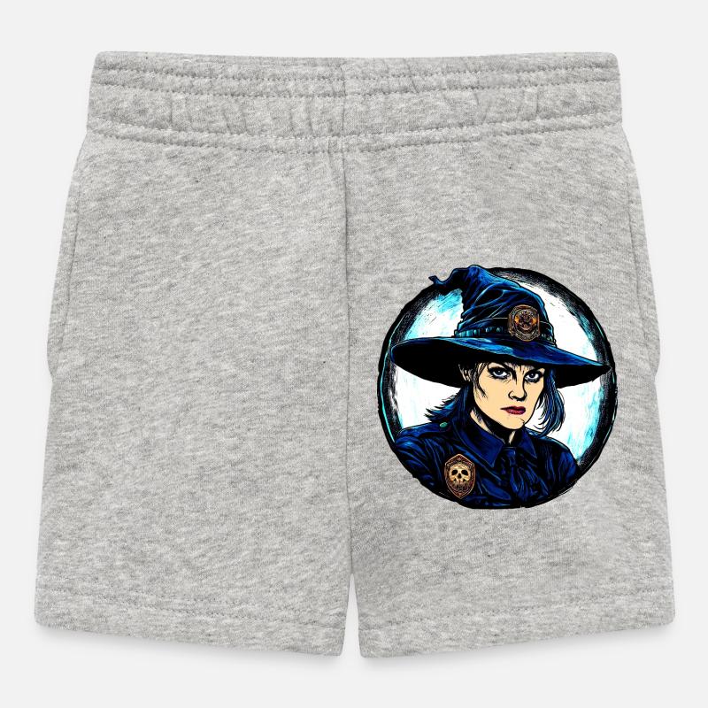 Sorcière policière - Short Bébé - gris chiné