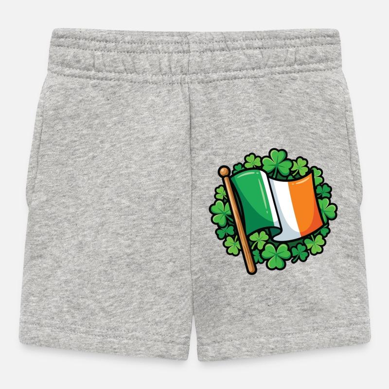 Drapeau irlandais Fierté du trèfle - Short Bébé - gris chiné