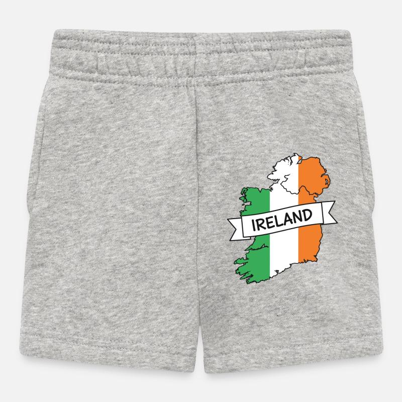 Carte de l’Irlande Ruban Tricolore - Short Bébé - gris chiné