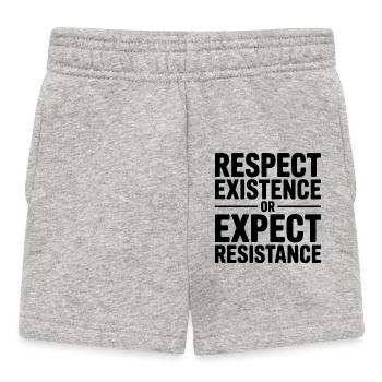 Respektiere die Existenz oder erwarte Widerstand – Antifa - Baby Shorts - Grau meliert - Vorne