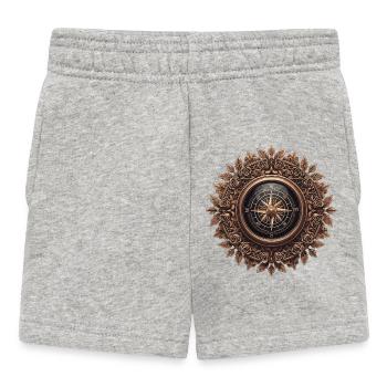 Vintage compass with rose frieze - Baby Shorts - heather grey - Front