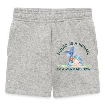 Failed as a Human – I'm a Mermaid Now - Baby Shorts - heather grey - Front