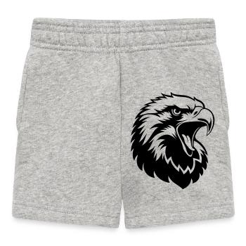 Adlerkopf – Starkes Tattoo Motiv - Baby Shorts - Grau meliert - Vorne