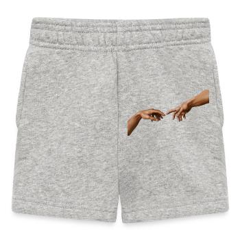 Six-Fingered "Creation of Adam" AI-Slop - Baby Shorts - heather grey - Front