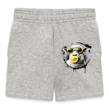Pop Art Schaf – Halftone mit Neon Sonnenbrille - Baby Shorts - Grau meliert - Vorne