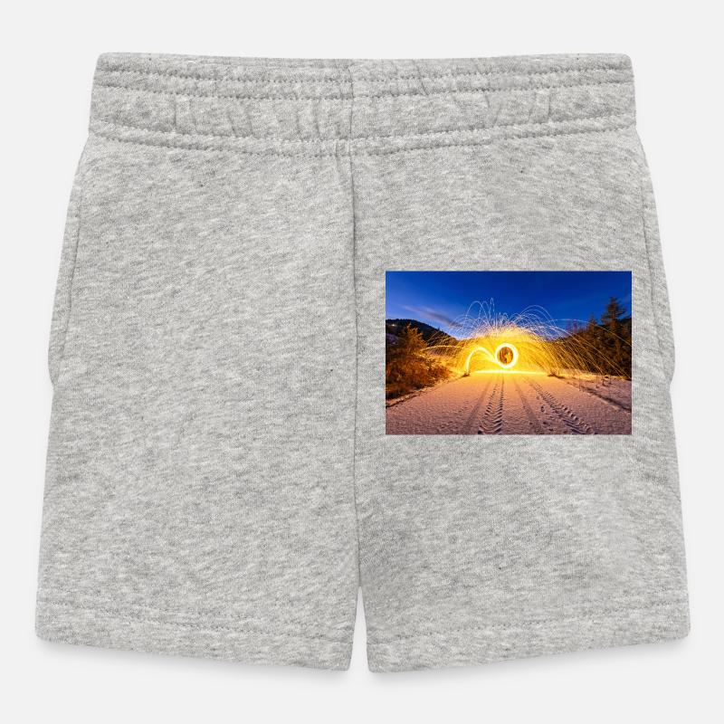 Laine d’acier enflammée - Short Bébé - gris chiné