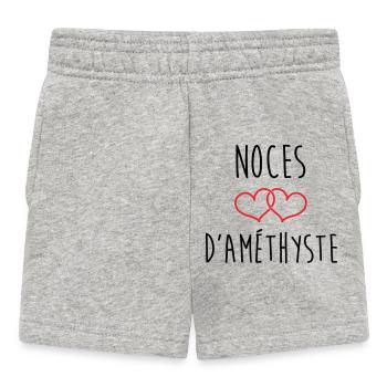 Noces d’améthyste 48 ans de mariage - Short Bébé - gris chiné - Devant