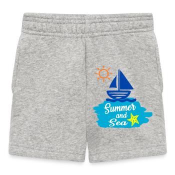 Summer and Sea - Sommerdesign  - Baby Shorts - Grau meliert - Vorne