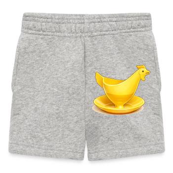 Gelber DDR Eierbecher, Ostalgie - Baby Shorts - Grau meliert - Vorne