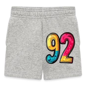 92 Zahl Bunt - Baby Shorts - Grau meliert - Vorne