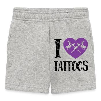 J’adore les tatouages Purple Heart Ink Design - Short Bébé - gris chiné - Devant