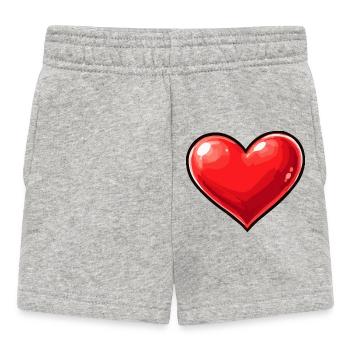 Shiny Heart Pop Art Motif - Baby Shorts - heather grey - Front