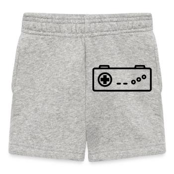 Retro Gamepad Outline Icon - Baby Shorts - Grau meliert - Vorne