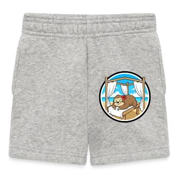 Beach Spa Sloth Animal Relaxing Art - Baby Shorts - heather grey - Front