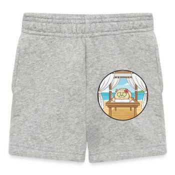Beach Spa Cat Kitten Relaxing Art - Baby Shorts - heather grey - Front