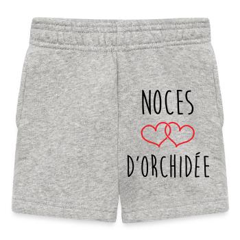 Orchideen-Hochzeit 55 Jahre Ehe - Baby Shorts - Grau meliert - Vorne
