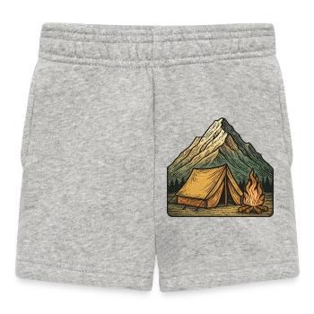 Aventure autour du feu de camp sous la tente de montagne - Short Bébé - gris chiné - Devant