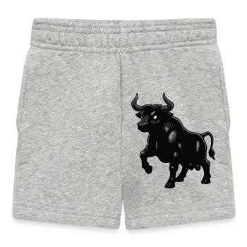 Black Bull Silhouette with Shine - Baby Shorts - heather grey - Front