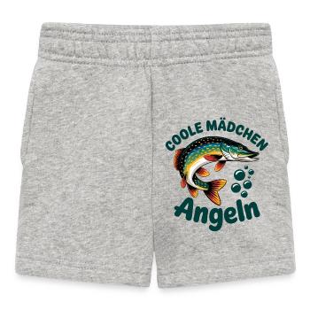 Coole Mädchen Angeln - Baby Shorts - Grau meliert - Vorne