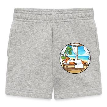Beach Spa Fox Animal Relaxing Art - Baby Shorts - heather grey - Front