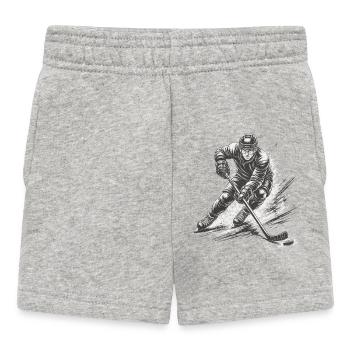 Eishockeyspieler in voller Action - Baby Shorts - Grau meliert - Vorne