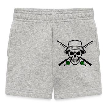 Angler Skull Crossed Rods - Baby Shorts - heather grey - Front