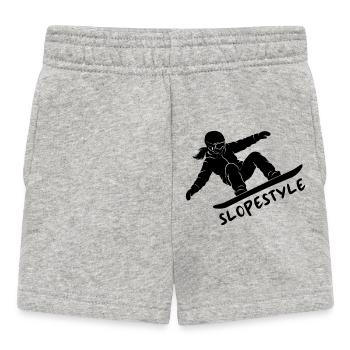 Slopestyle Snowboard Action Geschenk - Baby Shorts - Grau meliert - Vorne