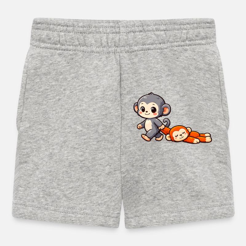 Bébé Singe Coup de Poing - Short Bébé - gris chiné