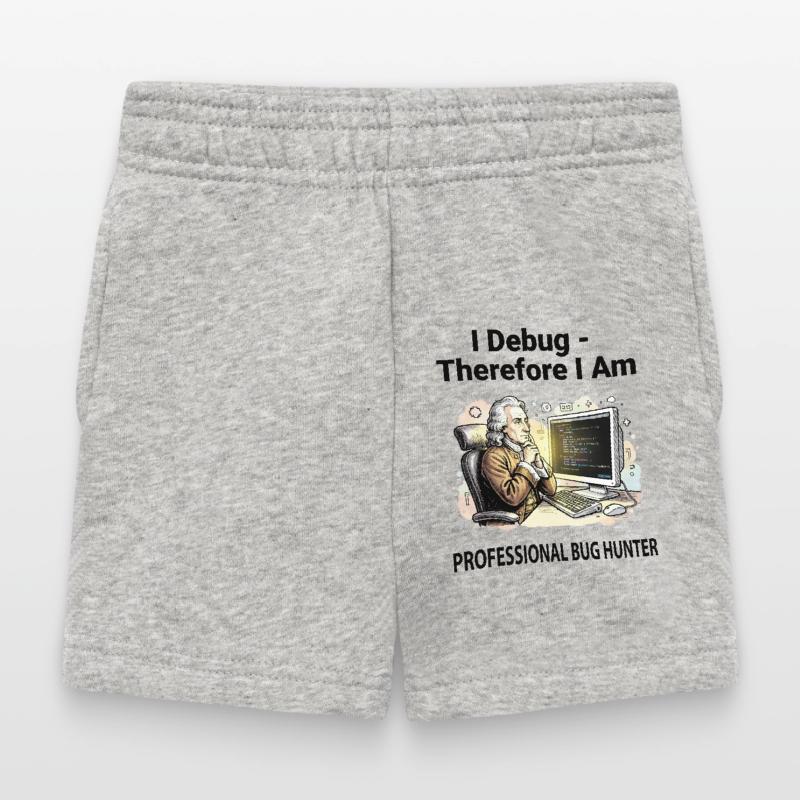 Retro Scholar at Coding Console - light background Baby Shorts
