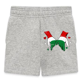 Drapeau hongrois main dans la main utilisé - Short Bébé - gris chiné - Devant