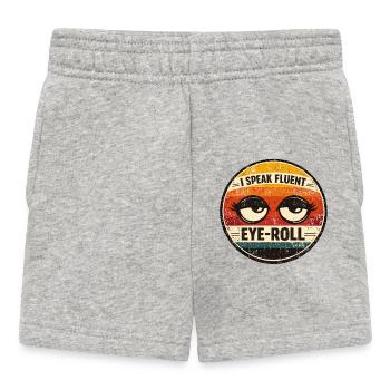 I Speak Fluent Eye Roll - Baby Shorts - heather grey - Front