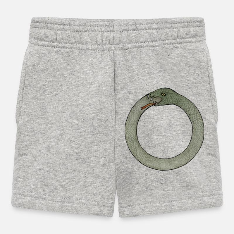 Coiled Serpent Emblem - Baby Shorts - heather grey