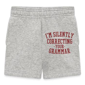 Ich korrigiere still deine Grammatik - Baby Shorts - Grau meliert - Vorne