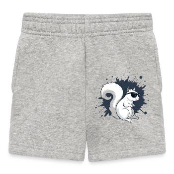 Écureuil blanc chic avec lunettes noires - Short Bébé - gris chiné - Devant