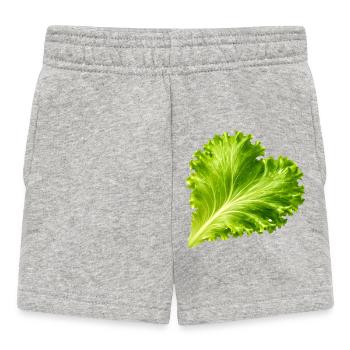 Salatblatt in Herzform Illustration  - Baby Shorts - Grau meliert - Vorne
