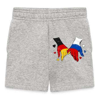 Le drapeau Allemagne-Russie se tenant la main - Short Bébé - gris chiné - Devant