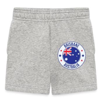 Brisbane Australia Emblem Patch - Baby Shorts - heather grey - Front