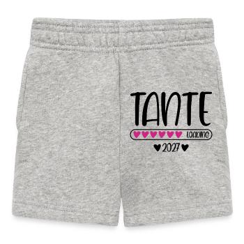 Aunt 2027 loading heart loading bar - Baby Shorts - heather grey - Front