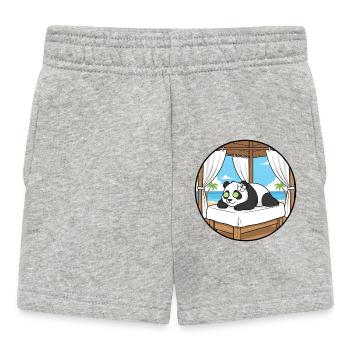 Beach Spa Panda Bear Relaxing Art - Baby Shorts - heather grey - Front