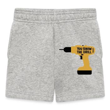 Du kennst The Drill Funny Handwerkerwerkzeug Wortspieldesign - Baby Shorts - Grau meliert - Vorne