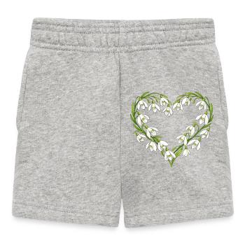 Illustration de la couronne de cœur de perce-neige - Short Bébé - gris chiné - Devant