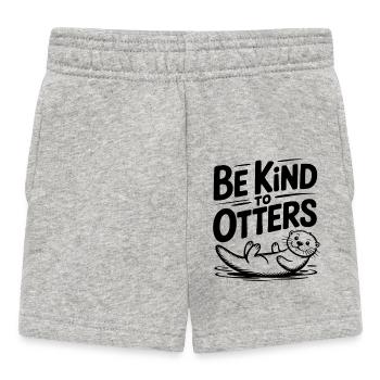 Sei freundlich zu Ottern - Baby Shorts - Grau meliert - Vorne