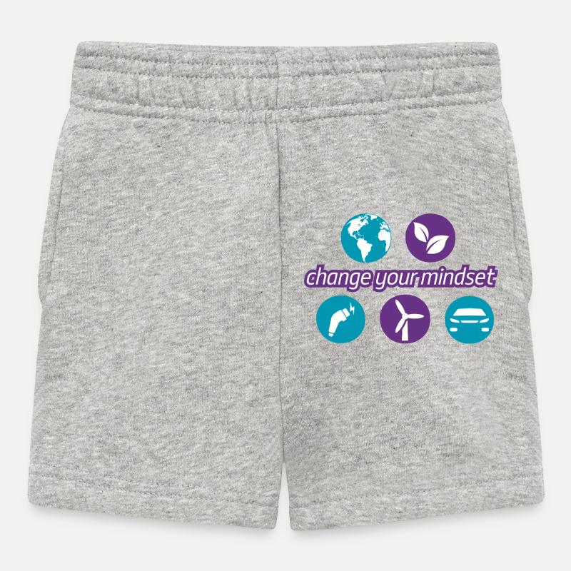 Change_your_mindset - Short Bébé - gris chiné