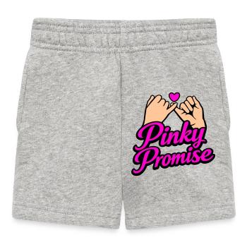 Pinky Promise Herz Versprechen Ehrenwort Shirt - Baby Shorts - Grau meliert - Vorne