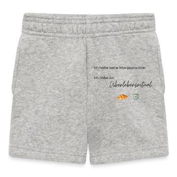 LIEBEVOLL Morgenroutine Croissant  - Baby Shorts - Grau meliert - Vorne