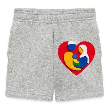 Zusammenfassung: Herzumarmung der muslimischen Familie - Baby Shorts - Grau meliert - Vorne