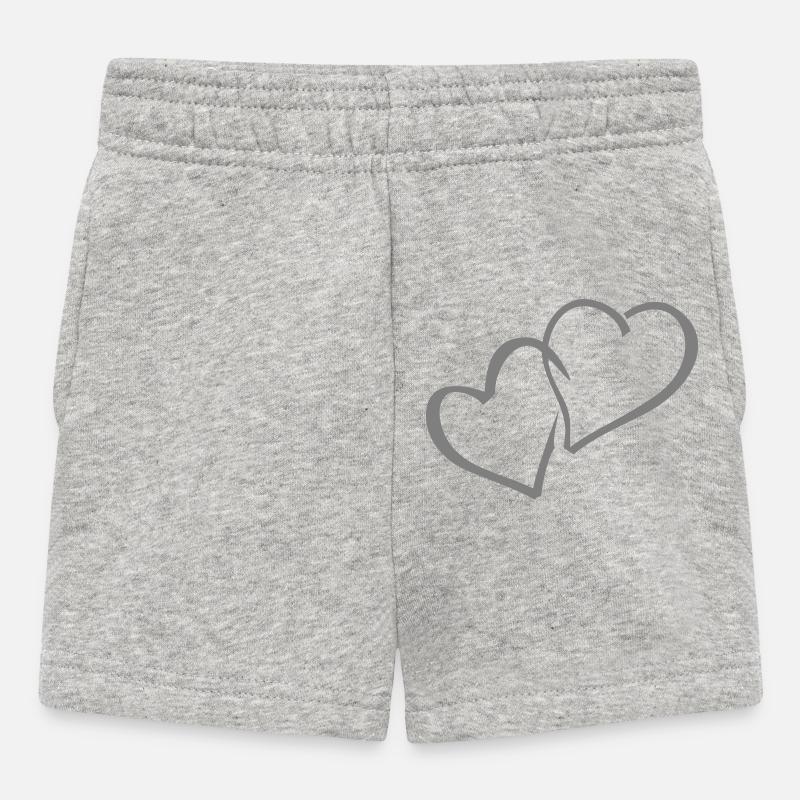 hearts heart hearts - Baby Shorts - heather grey