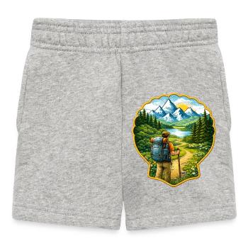 Way of St. James Patch with Scallop - Baby Shorts - heather grey - Front