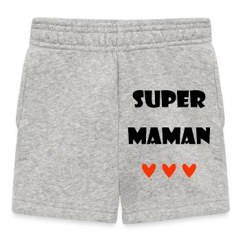 SUPER MOM. HEART. I LOVE MOM. MAMMA. PARTY - Baby Shorts - heather grey - Front