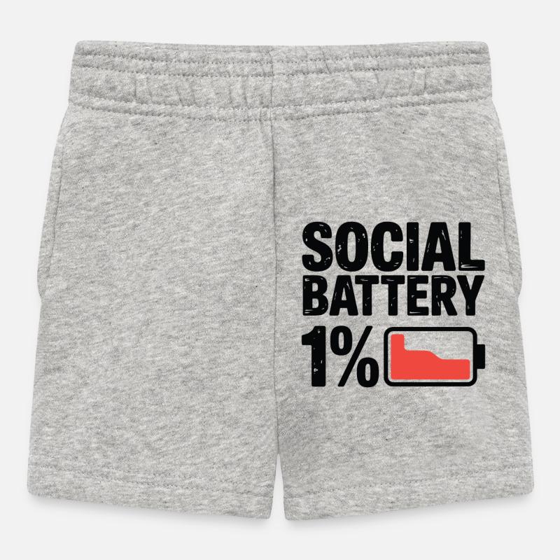 T-shirt graphique 1 % de la batterie sociale - Short Bébé - gris chiné